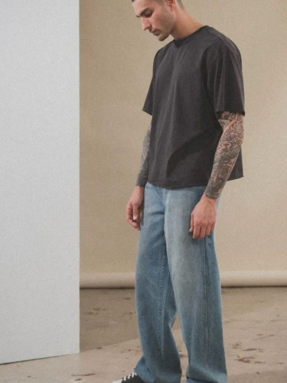 Elwood OVERSIZED CROP CORE TEE GREY Size L